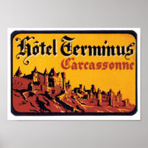 Affiche d'étiquette de Ferminus d'hôtel