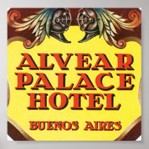 Affiche d'étiquette de Hotal Buenos Aires de palai