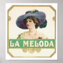 Affiche d'étiquette de Meloda de La