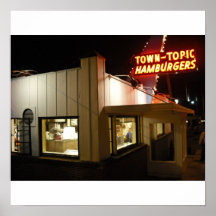 Affiche d'hamburgers de sujet de ville