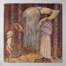 Affiche d'herbe de John Bauer Troll