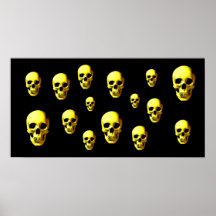Affiche d'impression d'art de bruit de crânes - co