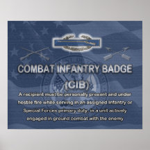 Affiche d'insigne d'infanterie (CIB) de combat