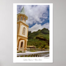Affiche d'or de voyage de ~ de Bora Bora de ~ de b