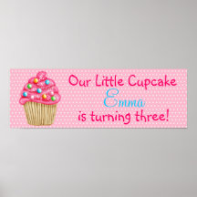 Affiche douce de bannière de petit gâteau