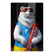 Affiche d'ours blanc de maître nageur posters