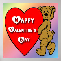 Affiche d'ours de nounours de Valentine