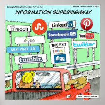 Affiche drôle d'autoroute de l'information