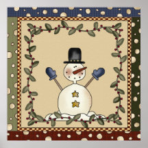 Affiche drôle de bonhomme de neige