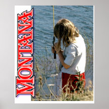 affiche du Montana de fishin de banque