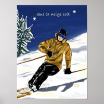 Affiche du neige soit/Skieur de La de Que