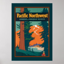 Affiche du nord-ouest Pacifique vintage