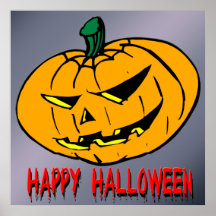 Affiche effrayante de Halloween de citrouille
