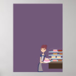 Affiche en blanc de boulangerie/magasin de pâtisse