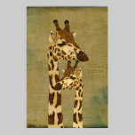 Affiche en bronze d'or d'art de girafes posters