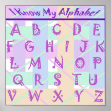 Affiche en pastel Girly faite sur commande d'alpha