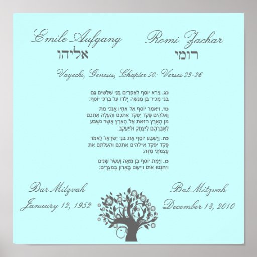 Affiche encadrée de cadeau d'art de Mitzvah de bar