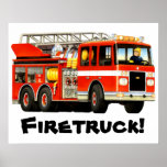Affiche énorme de Firetruck