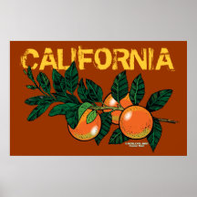 Affiche énorme de la Californie "Califoranges"