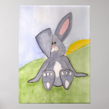 Affiche ensoleillée de lapin
