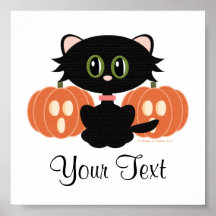 Affiche faite sur commande de chat noir de Hallowe