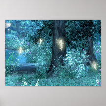 Affiche féerique magique de vol de nuit