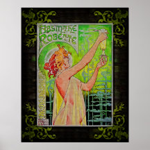 Affiche féerique verte d'absinthe