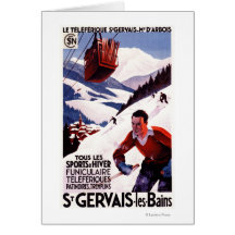Affiche ferroviaire de promo de funiculaire de SNC Cartes De Vœux