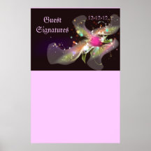 Affiche florale abstraite de signature d'invité