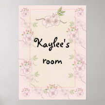 Affiche florale de la crèche ou de la chambre à co