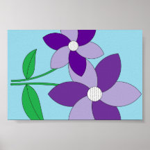Affiche florale pourpre d'image