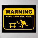 Affiche folle de bibliothécaire