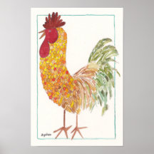 Affiche gaie de coq de Charlie
