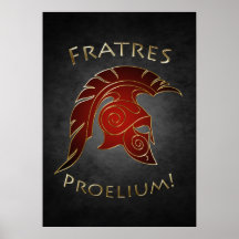 Affiche grecque de rouge de guerrier de bataille s