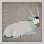 Affiche grise d'art d'addax posters