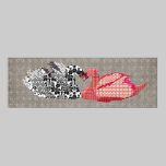 Affiche grise d'art d'amour élégant de cygnes posters