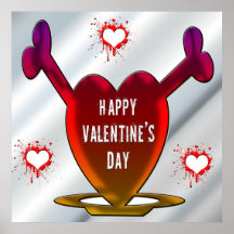 Affiche grunge des coeurs de Valentine
