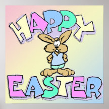 Affiche heureuse de lapin de Pâques
