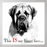 Affiche heureuse de visage de mastiff