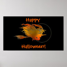 Affiche heureuse personnalisable de sorcière de Ha