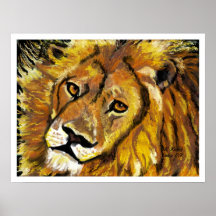 Affiche impressionniste de lion