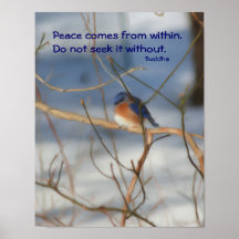 Affiche inspirée de citation de Bouddha d'oiseau b