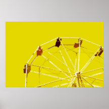 Affiche jaune de roue de Ferris