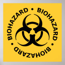 Affiche jaune de symbole de Biohazard