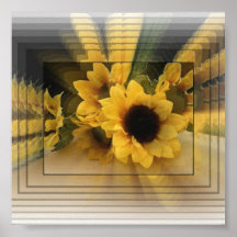 Affiche jaune d'infini de tournesol