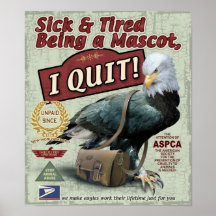 AFFICHE - LA MASCOTTE DE SERVICE POSTAL STOPPE LE 