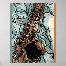 Affiche liquide de saxophone de jazz
