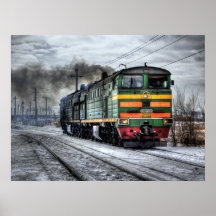 Affiche locomotive de train diesel pour des amants
