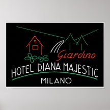 Affiche majestueuse d'étiquette de Diana Milan d'h