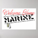 Affiche marine à la maison bienvenue